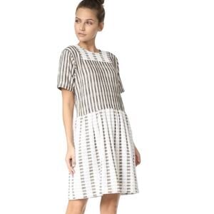 Ace & Jig Women's Paz Dress Chester Brown Sz XS Short Sleeve Fall Neutral Preppy